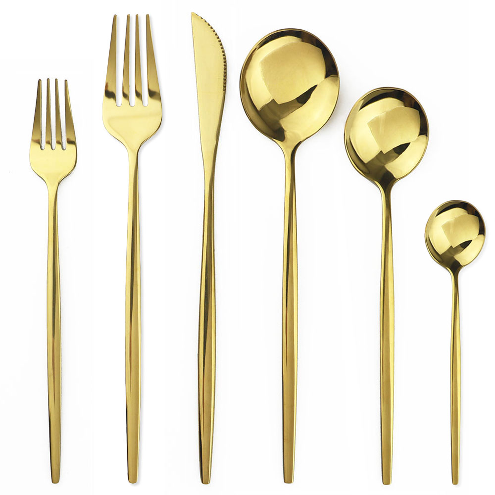 4/ 6 set Flatware Set 304 Stainless Steel Tableware Set Utensils Knife Fork Spoon Dinner set Cutlery Set Home Accessories 18/10