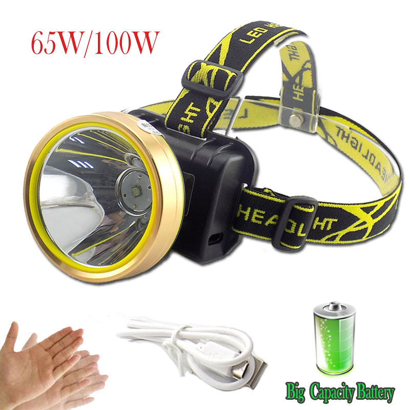 T6 LED Powerful Sensor Headlamp Rechargeable Headlight Usb Charging Frontal Head Searchlight Torch Flashlight Built-in Battery