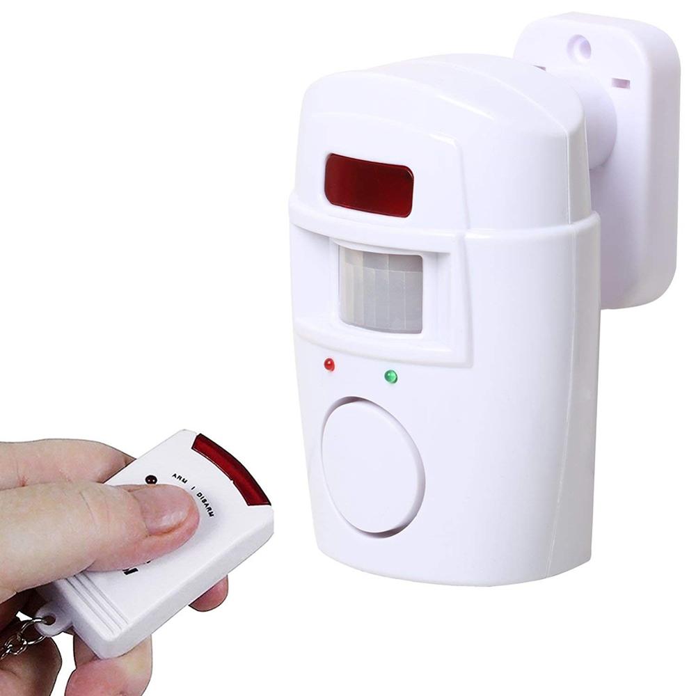 Wireless Motion Sensing Alarm Battery Powered Security for Garden Sheds Garage and Caravans With Remote Control