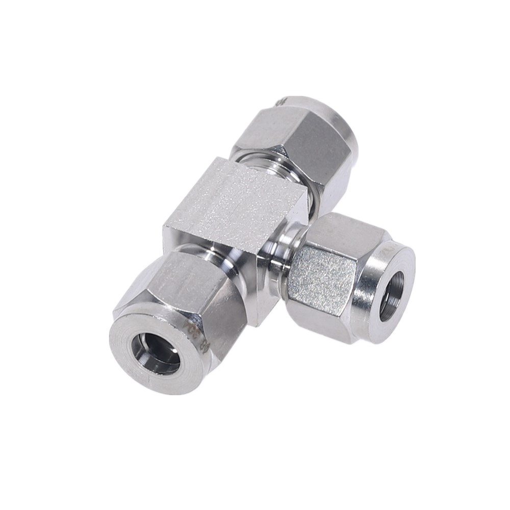 Stainless Steel 304 Single Ferrule Tee Tube Fitting Ferrule Connector Pipe Fittings T Type 3 Way 4mm 6mm 1/8''1/2''