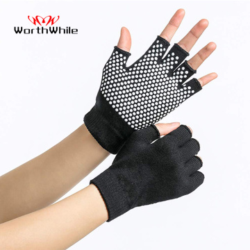 WorthWhile Yoga Sports Gloves for Women Men Gym Fitness Non Slip Training Workout Bodybuilding Half Finger Hand Protector