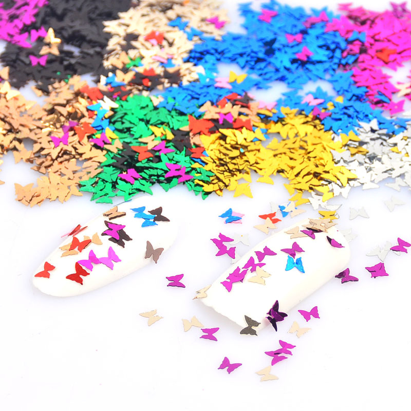 12 Styles Butterfly Shape Nail Flakes Sequins 3D Laser Glitter Bow Tie Sequins Nail Art Decorations DIY Manicure Tips Decor
