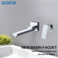 ULGKSD Basin Faucet Chrome/ Black Brass Hot and Cold Water Mixer Tap Single Handle Wall Mount Para Bathroom Sink Washing