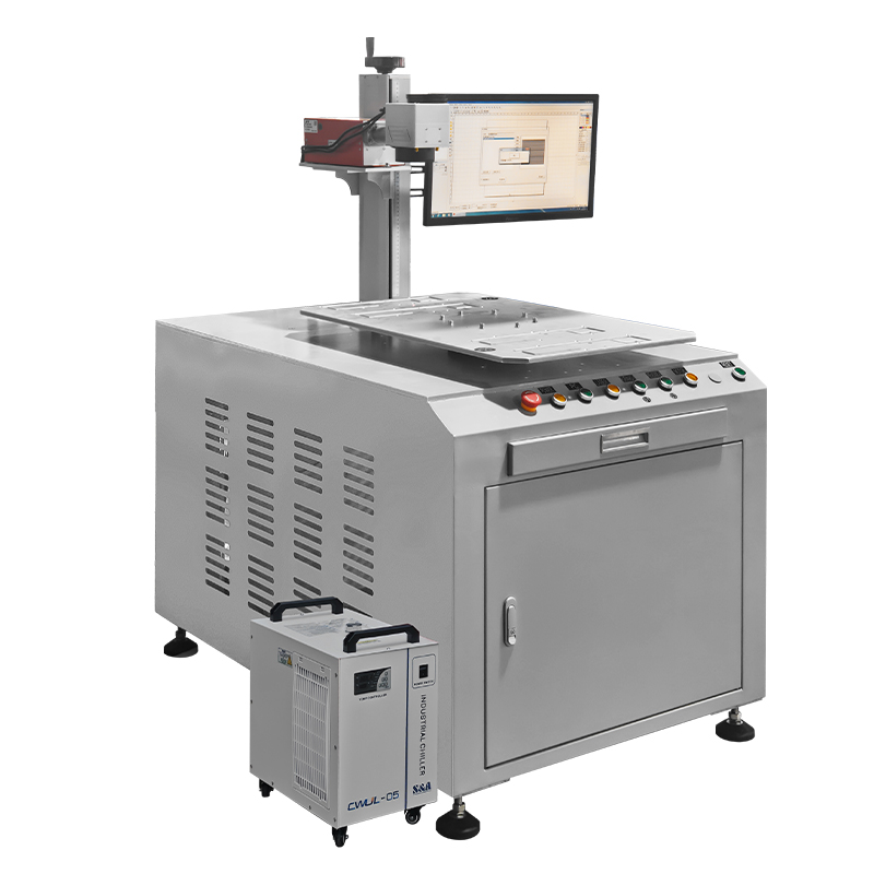 Dual-station rotary UV laser marking machine