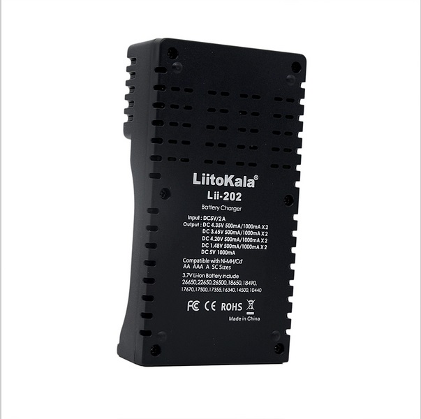 LiitoKala Lii-202 Intelligent Battery Charger with Power Bank Function USB for Ni-MH Lithium battery for 18650 2