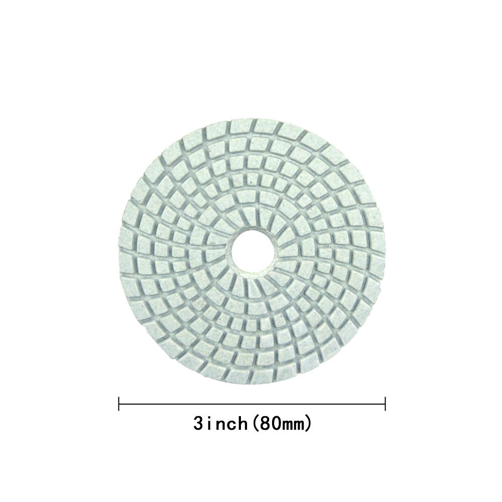 3PCS 3 Inch(80mm) Diamond Hook&Loop Round Waterproof Grinding Discs For Granite Stone Concrete Marble Wet/Dry Polishing