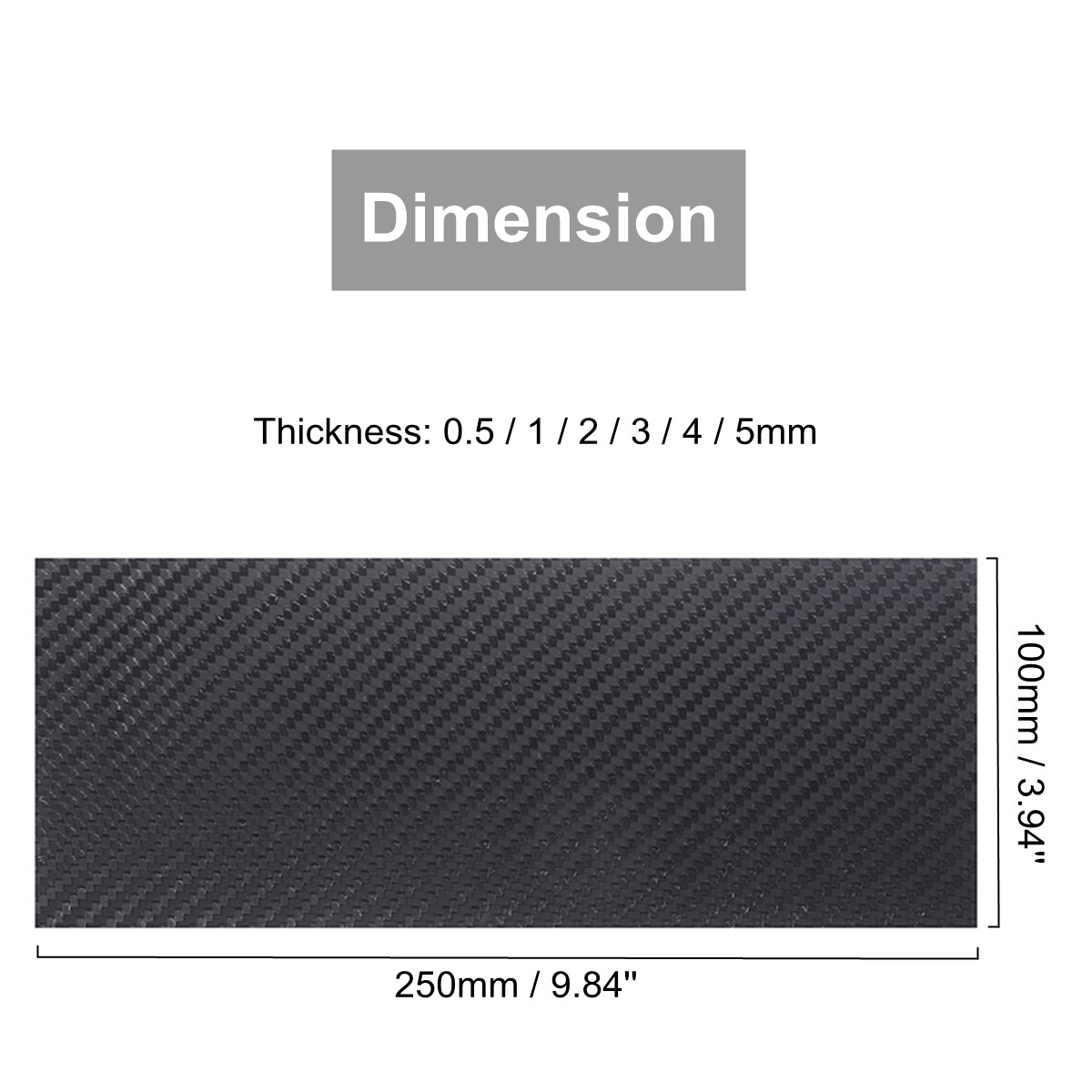 100X250 mm 0.5-5MM 3K Matte Surface Twill Carbon Plate Panel Sheets High Composite Hardness Material Anti-UV Carbon Fiber Board