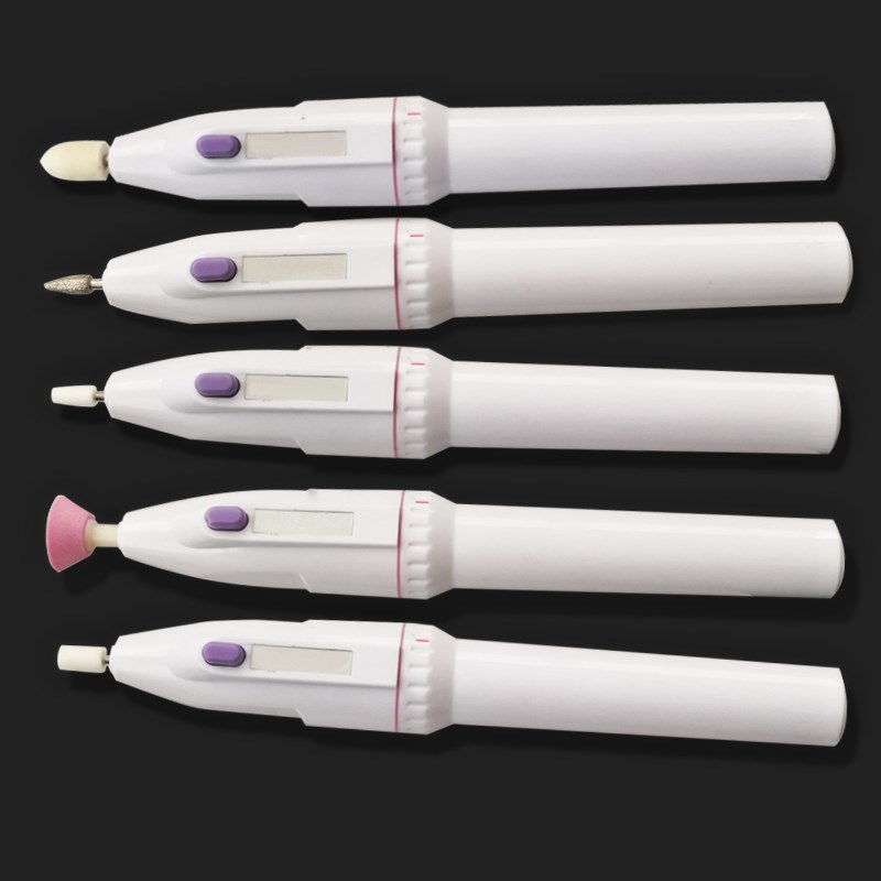 1Set Mini Nail Art Drill Machine Electric Nail Drills Pen Handpiece Bits Manicure Pedicure Gel Polish File Buffer Nail Art Tools