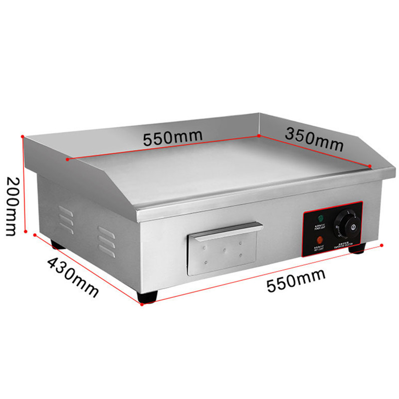 110V/220V Commercial Electric Grill With Temperature Control Convenient To Operate Stainless Steel Electric Griddle Flat Plate