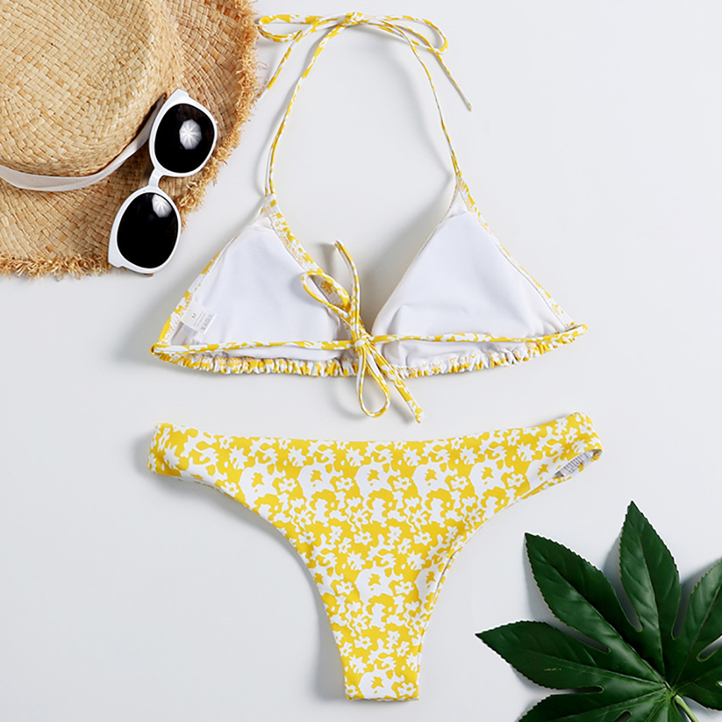 Sexy Bandage Bikini 2020 New Swimwear Women Swimsuit Swimming For Women Suits Bikini Set Print Beachwear Summer#J30
