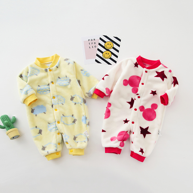 2020 New Cute BABY Newborn Baby Boy Girl Clothes Long Sleeve Hoddies Bear Zipper Baby Romper Clothes Autumn Winter Wear 0-18M