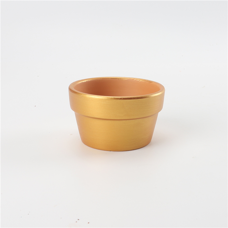 Mini Colorful Pottery Low Round Flower Pot Terracotta Plant Pot Hole Pottery Clay Planters For Cacti And Succulent Plants