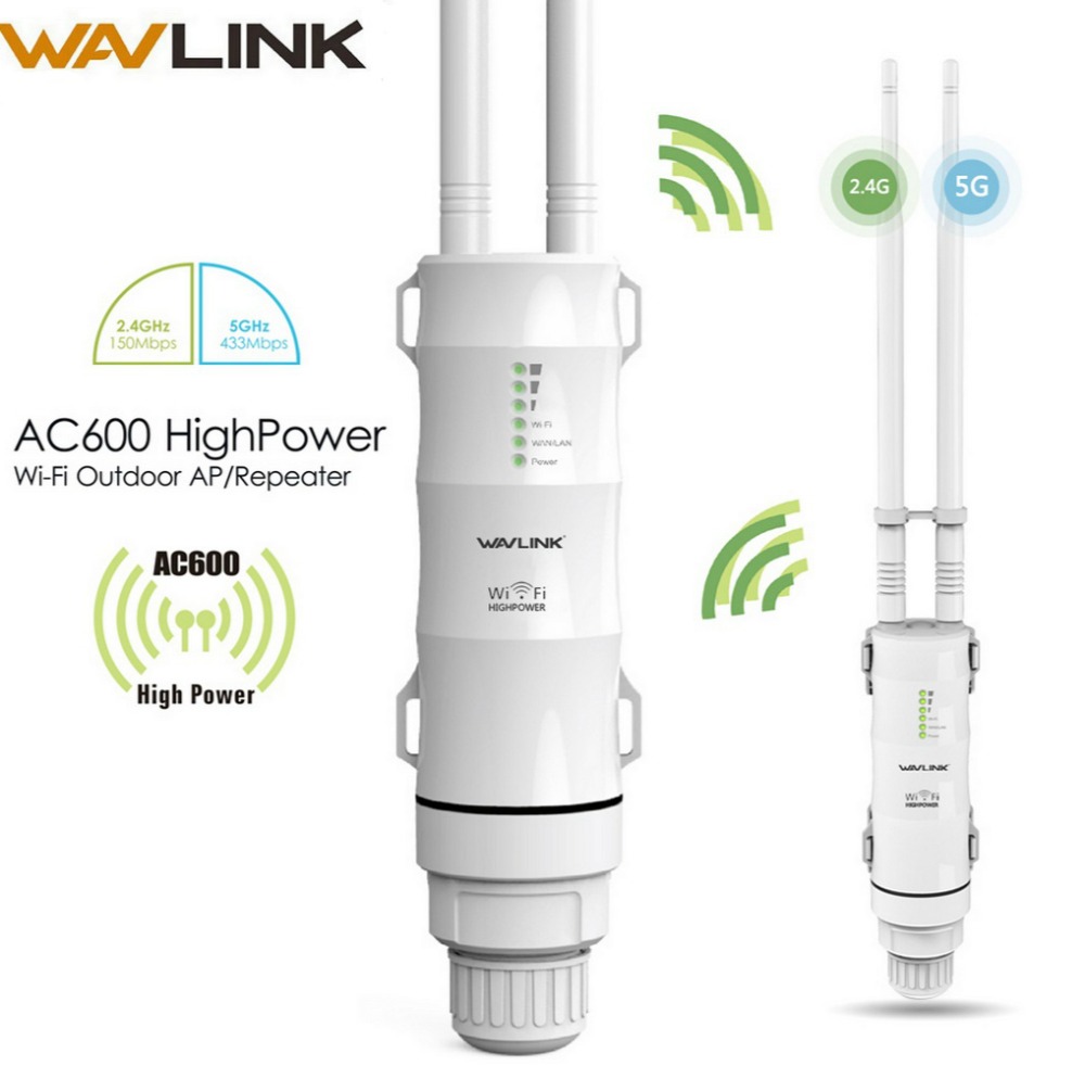 Wavlink 5Ghz outdoor wifi range extender 600mbps High power 12dbi Antenna amplifier waterproof wifi router/repeater Access Point