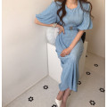 VICONE Chic and elegant temperament show thin waist dress with long money belt Dress