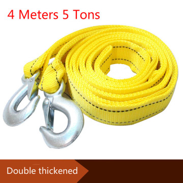 4M Heavy Duty 5 Ton Car Tow Cable Towing Pull Rope Strap Hooks Van Road Recovery