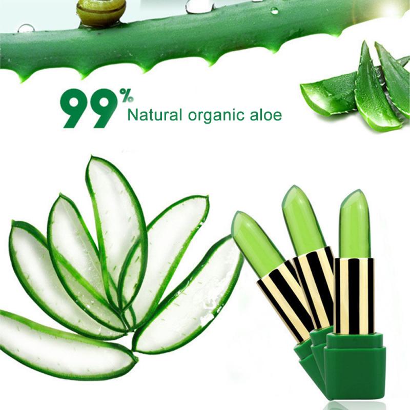 1PC Temperature Change Jelly Lipstick Natural Aloe Vera Plant Moisturizing Lip Balm Lasting Waterproof Non-stick Cup Lip Gloss