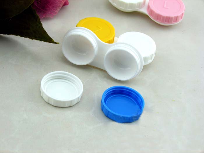 10pcs/lot Simple Contact Lens Case Box Eyewear Accessories Cute Travel Box Container For Eyes Lenses Random Color Wholesale