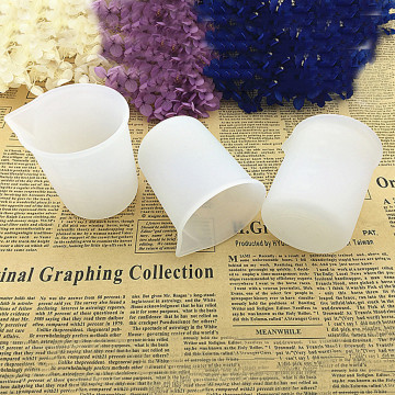 3Pcs Silicone Measuring Cups for Resin 100Ml DIY Glue Tools Cup Making Handmade Craft Nonstick Silicone White Mixing Cups YL5
