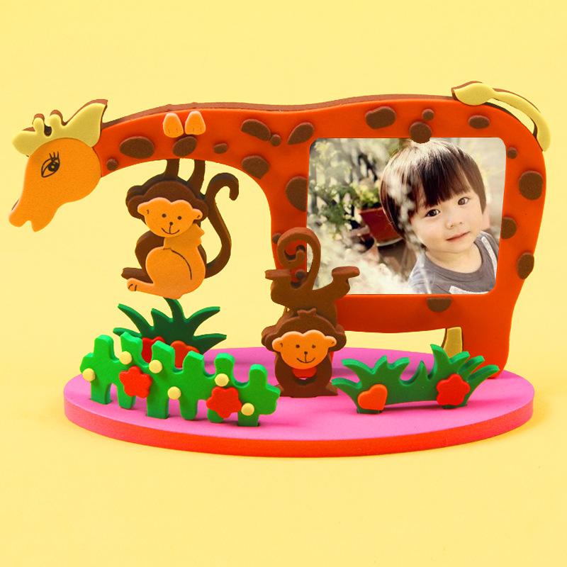 Children DIY 3D Photo Frame Handmade EVA Stickers Kids DIY Stereo Photo Frame Kindergarten Manual Puzzle DIY Toys Craft Toys