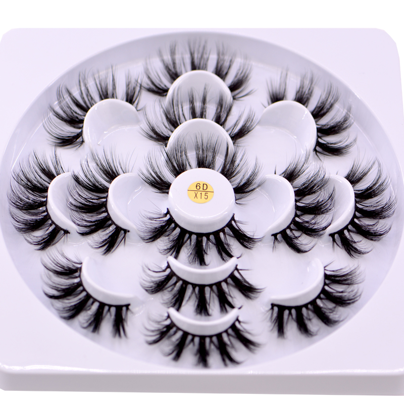 HBZGTLAD 7pairs 23mm 3D Mink Lashes Natural Long False Eyelashes Volume Fake Lashes Makeup Extension Eyelashes maquiagem