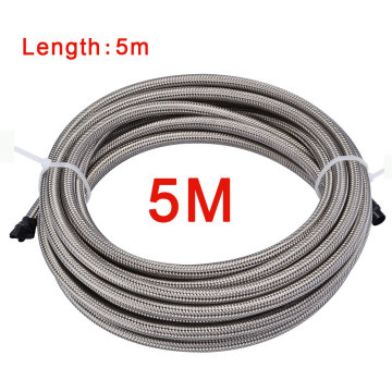 Length 5M AN3 AN4 AN6 AN8 AN10 Racing Hose 304 Stainless Steel Braided PTFE Brake Hose Fuel Oil Line Oil Cooler Hose Pipe