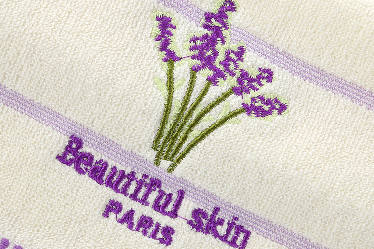 ZHUO MO Purple Lavender Embroidered Towels High Quality Cotton Large Bath Towel Soft Absorbent Beach Face Towel Set for Women