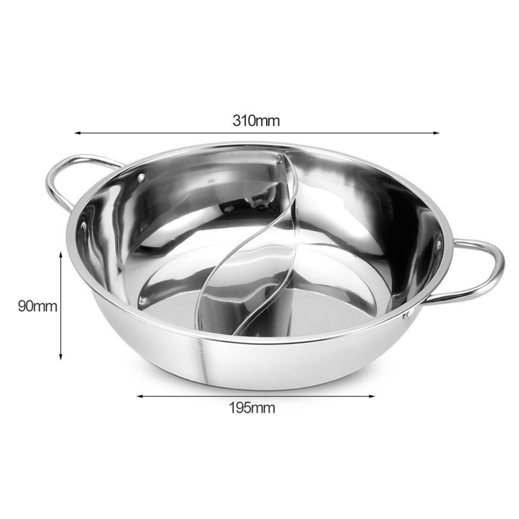 30CM Easy Clean Stainless Steel Hot Pot Shabu Dual Site Induction Cooking Pot