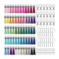 360Pcs Button Key Chain Key Ring Set DIY Handmade Key Hoisting Making Tassel Jewelry Accessories Claw Nail Split Ring