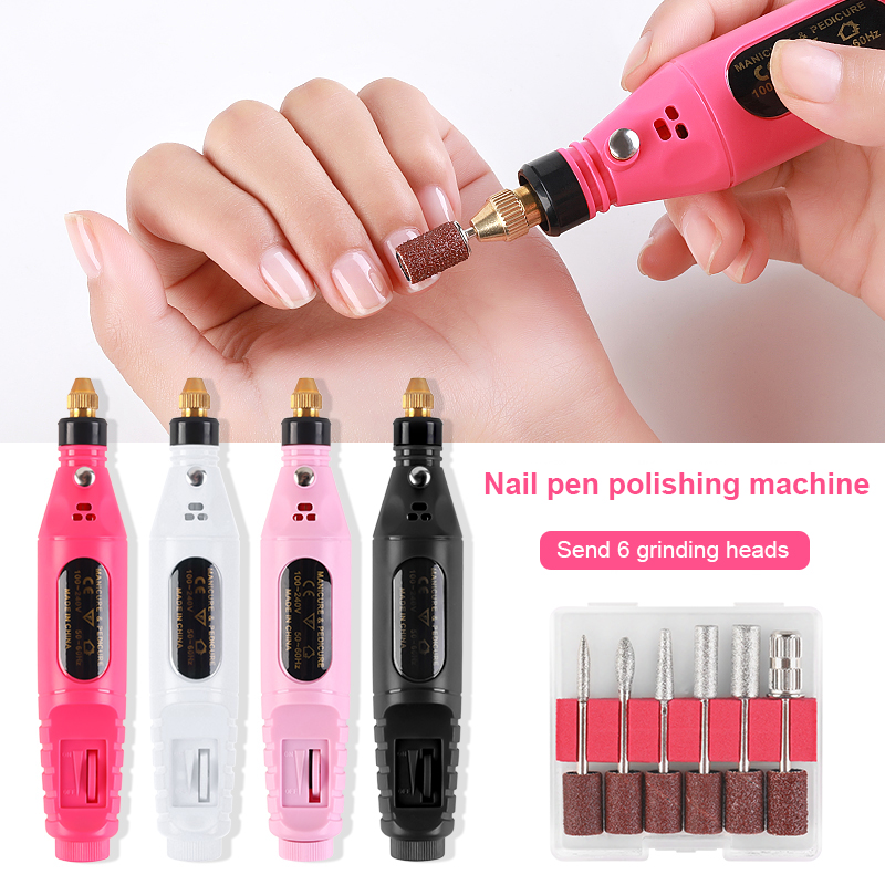 4 Colors Professional USB Charging Electric Nail Drill Machine Polish Grinding remove Finger Toe Nails Dead Skin Manicure Tool