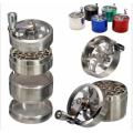 4-Layer Zinc Alloy Metal Herb Crusher Grinder With Mill Handle Spices Grinder Tobacco Leaf Crusher Smoke Muller 55mm