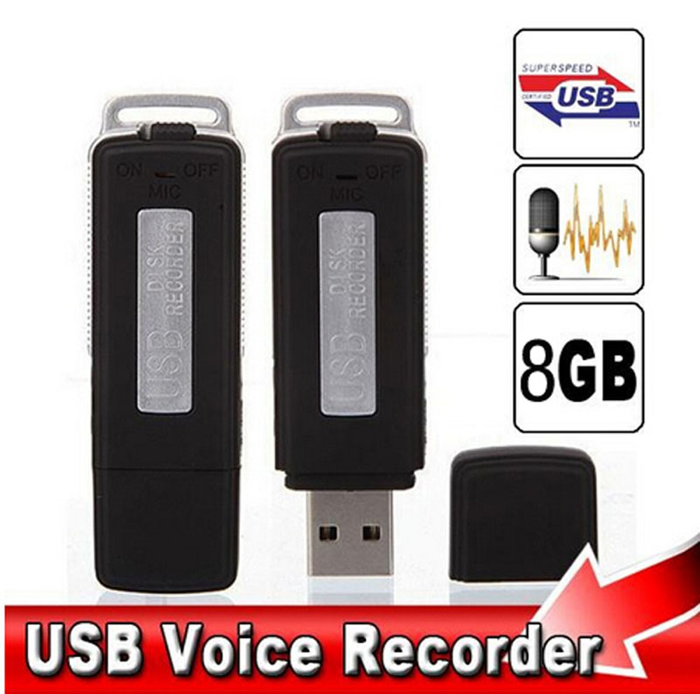 Profession 8GB Digital USB Voice Recorder Mini Dictaphone WAV Audio Recording Pen MP3 Music Format U Flash Gravador de voz