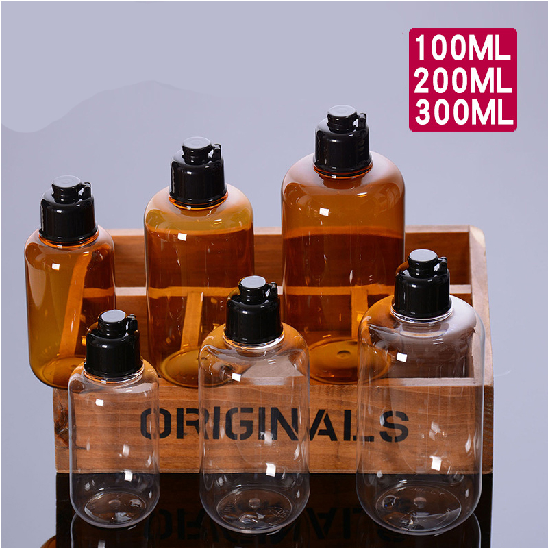 10pcs 100ML/200ML/300ML Empty PET Cosmetic Jingle Cover Containers E Liquid Bottles Large Capacity Emulsion Sub-Bottle