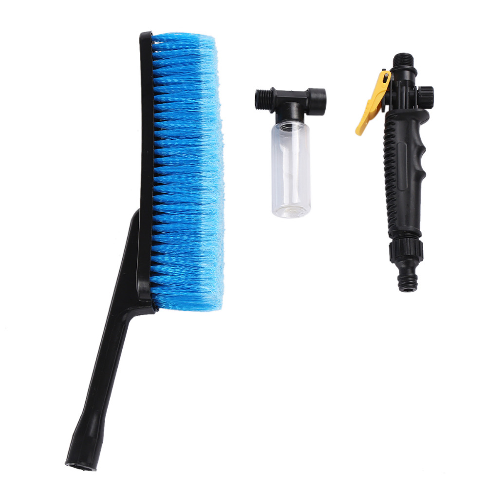 Car Wash Brush Auto Exterior Retractable Long Handle Water Flow Switch Foam Bottle Car Cleaning Brush