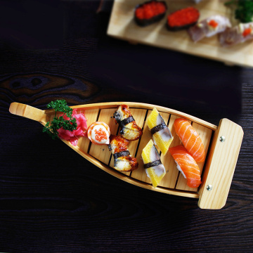 Creative Wooden Sushi Boat Pine Cuisine Sushi Plate Sushi Tools Tableware Decoration Ornament
