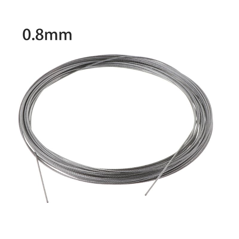 New 10m 304 Stainless Steel Wire Rope Soft Fishing Lifting Cable 7×7 Clothesline