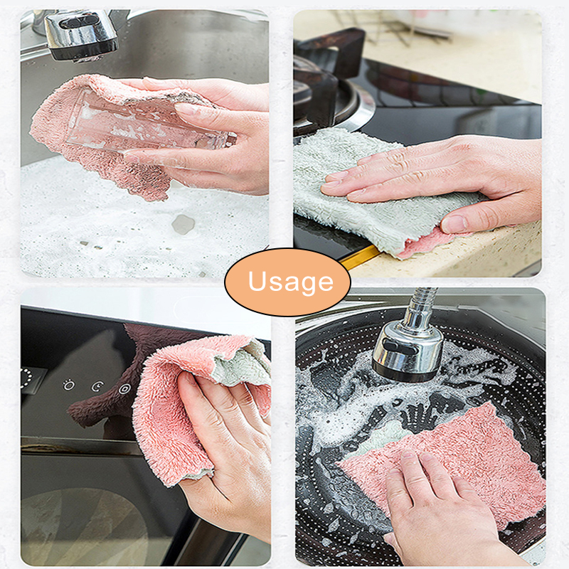 12pcs Super Absorbent Kitchen Dish Towel Microfiber Towels Tableware Household Cleaning Towel Dish Cloth Kichen Cleaning Tools