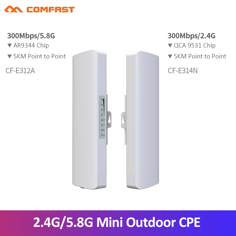 Comfast 300Mbps Outdoor Wifi Router Long Distance 2.4G/5.8 G Wireless Bridge 2*4dBi WIFI Amplifier Network Wi-fi Access Point