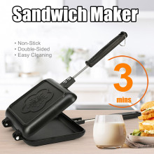 Double-Side Non-Stick Sandwich Maker Bread Toast Breakfast Machine Waffle Pancake Baking Barbecue Oven Mold Grill Frying Pan
