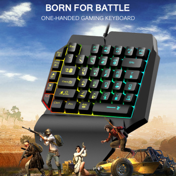 2020 HOT G30 1.6m Wired Gaming Keypad with LED Backlight 39 Keys One-handed Membrane Keyboard for LOL/PUBG/CF Sensitive
