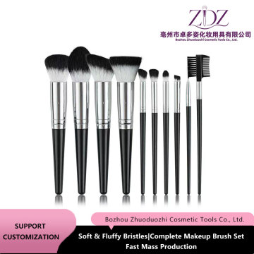Silver White 10Pcs Brush Set