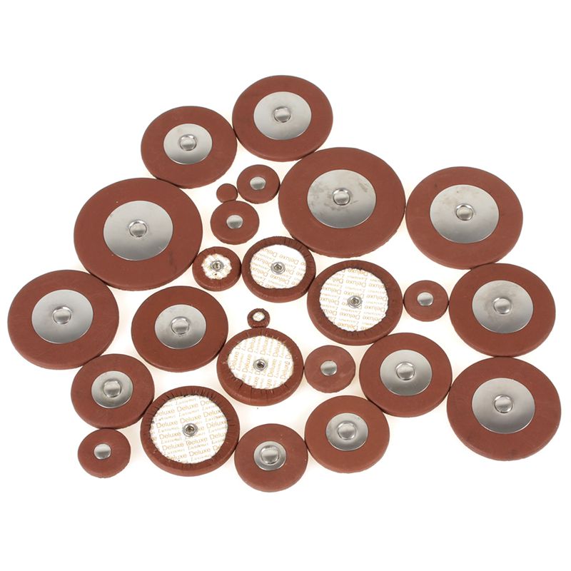 25 pcs Professional Leather Tenor Saxophone Pads Orange Sax Pads Replacement Woodwind Musical Instruments Parts & Accessories