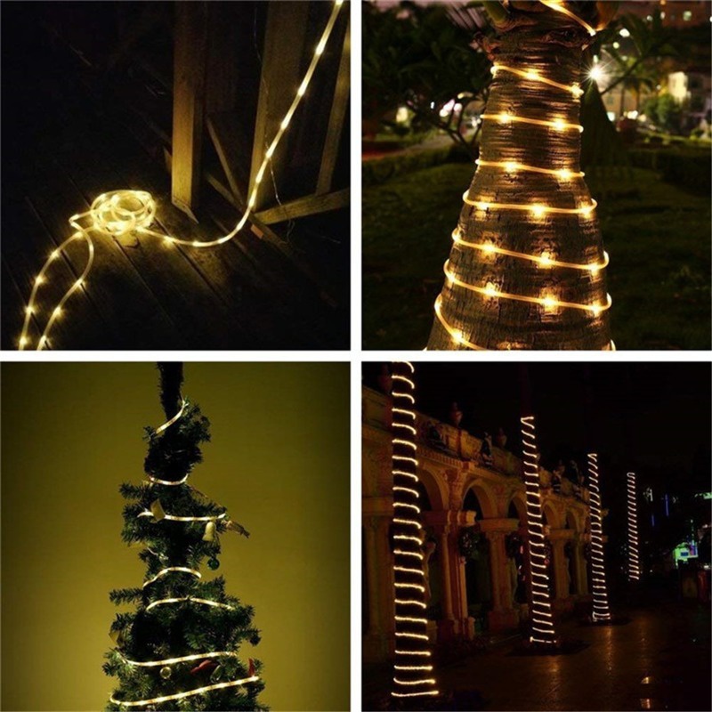 Outdoor/Indoor Decorative Strip Lamp LED Tube Strip Light with 8 Modes Remote Control USB RGB Garland Lights DIY Decoration Lamp
