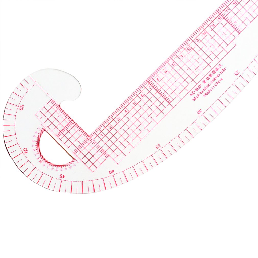 Multi-function Plastic French Curve Sewing Ruler Tailor Ruler Design Making Clothing 360 Degree Bend Ruler Measure Tools