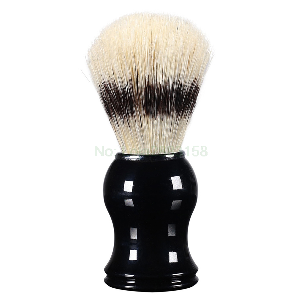 1Pc Mens Shaving Brush Boar Bristle Hair Straight Razor Shave Barber Face Cleaning Black Resin Handle Salon Tool Classic Gift