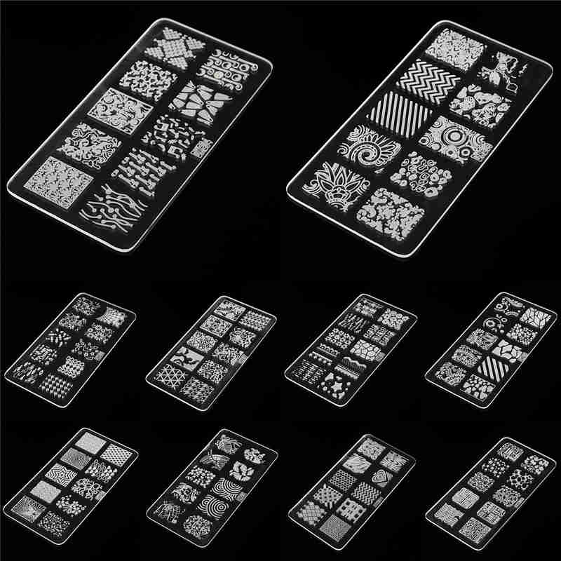 Random Style Acrylic Nail Art Templates Image Stamp Stamping Plate DIY Manicure Printing Design Polish Accessory Tools