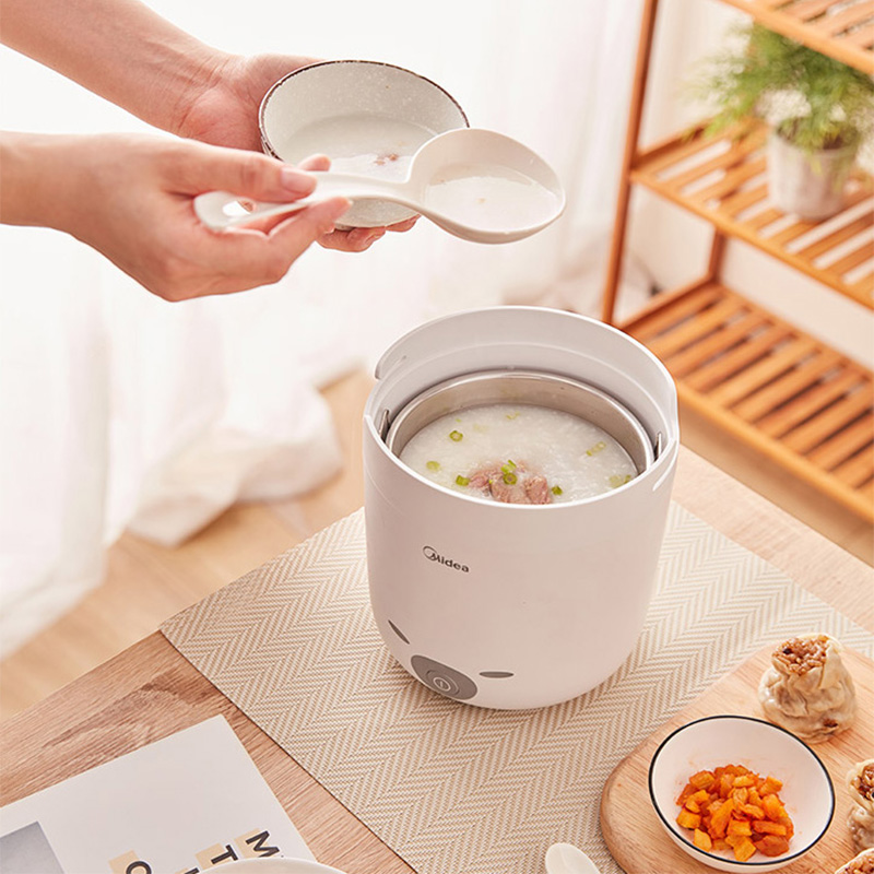 1-2 Persons Household Rice Cooker Portable Insulated Lunch Box 220V Electric Cooking Pot Stainless Steel Steam Integrated Cooker