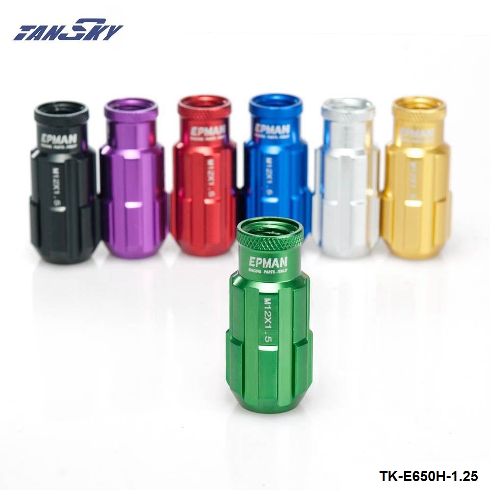 jdm Racing Style Aluminum Lock Lug Nuts 20Pcs W/Key 12x1.25 For Nissan Subaru Suzuki Aftermarket Wheel Nuts TK-E650H-1.25