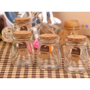 20pcs/lot 5.2*7.4cm 100ml Pudding Glass Bottle Jam Jars for Storage Candy Cans Storage Transparent Glass jars Container Decor