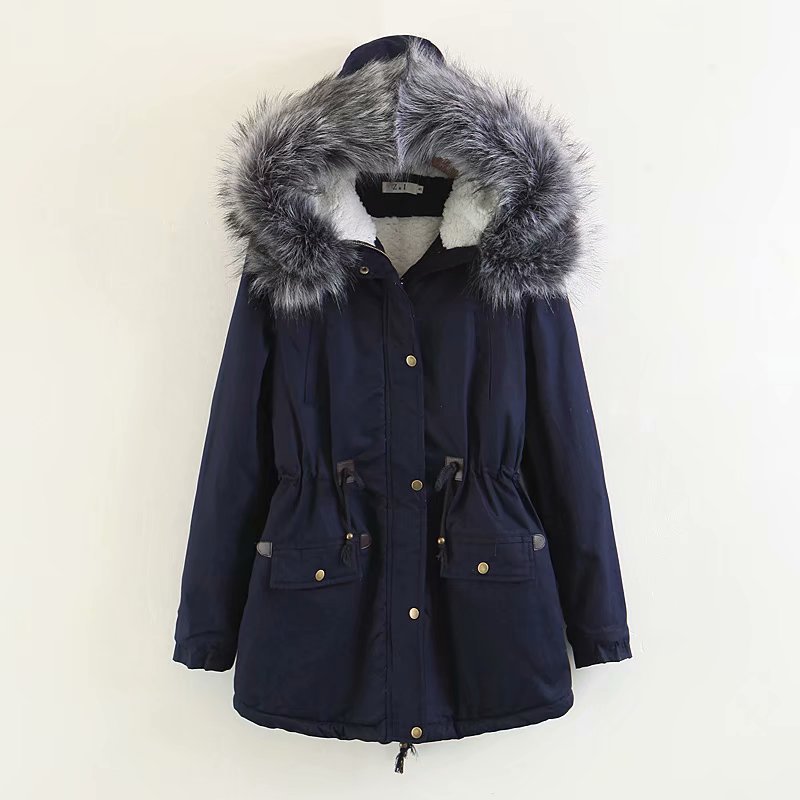 2020 New Women's Winter Big Fur Thick Windbreaker Parka Winter Long Hooded Fur Down Parka Loose Plus Size Female Jacket Coat