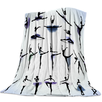 Soft Warm Coral Fleece Blanket Dance Ballet Lady Black Shadow Winter Sheet Bedspread Sofa Throw Mechanical Wash Flannel Blankets